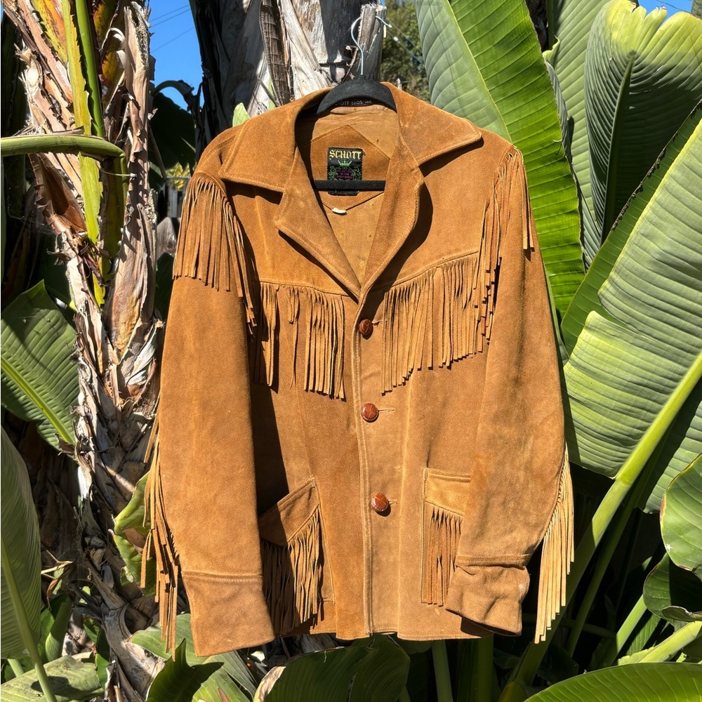 Schott Brown Suede Fringe Jacket